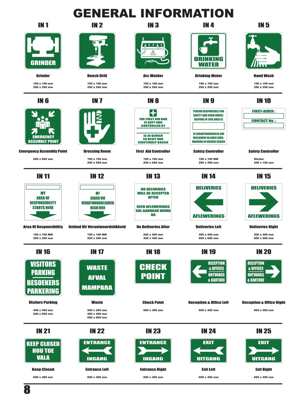 Catalogue page 9 — General Information