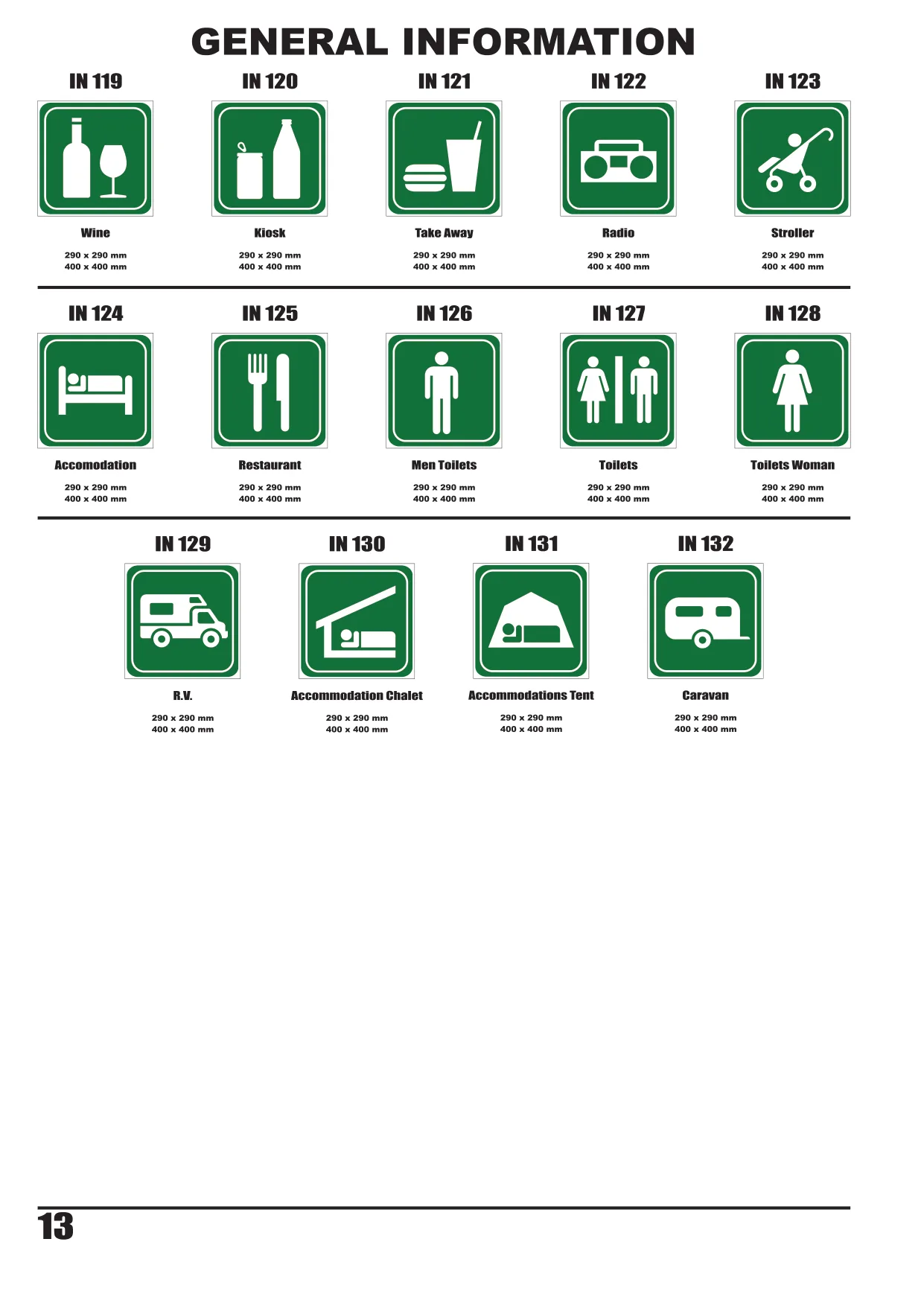 Catalogue page 14 — General Information
