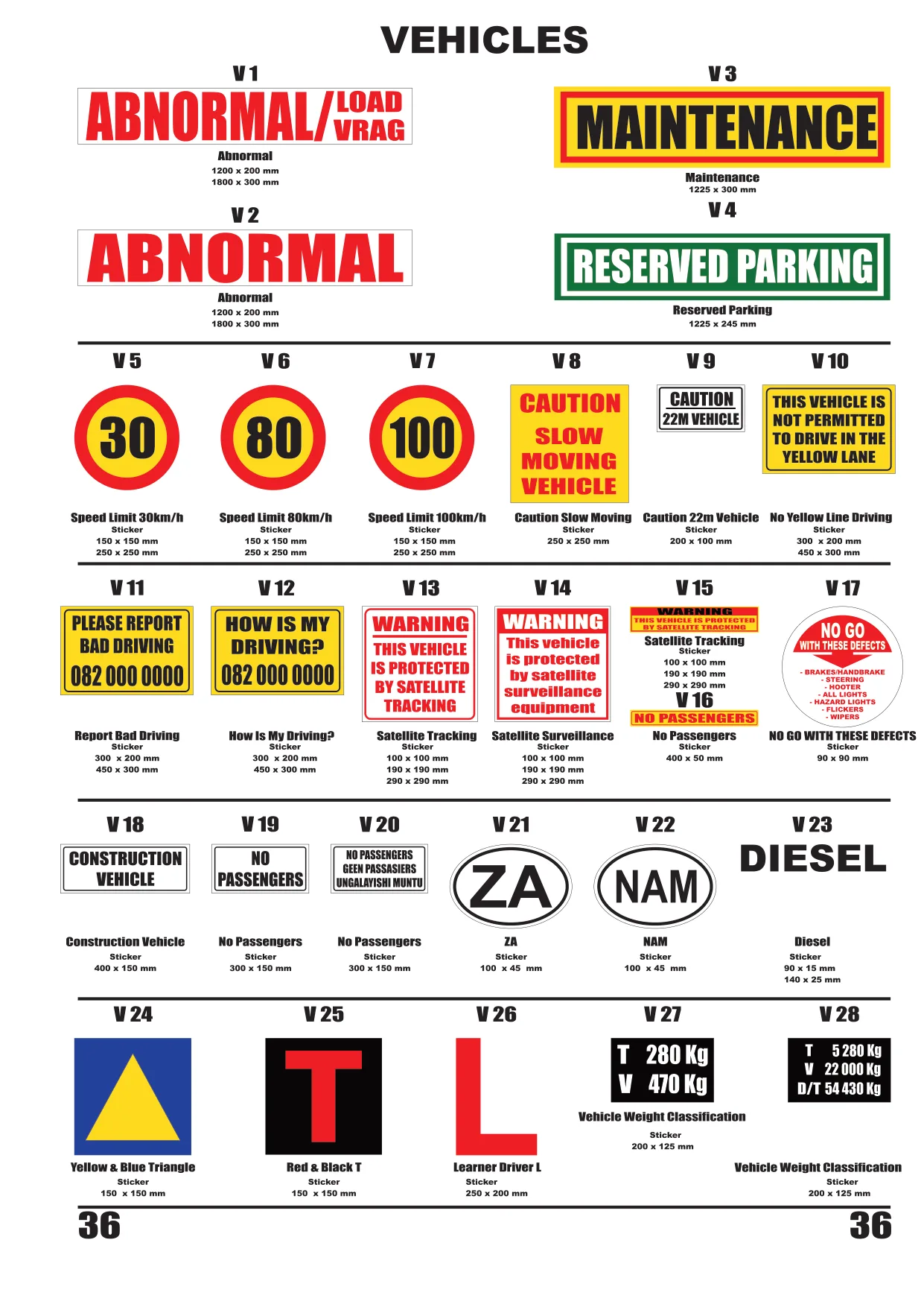 Catalogue page 37 — Vehicles